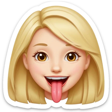 girl naked tongue sticker