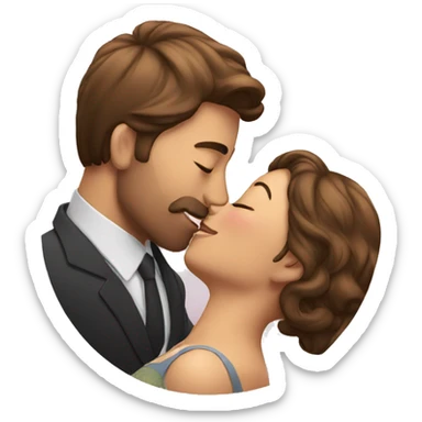 man kissing woman sticker