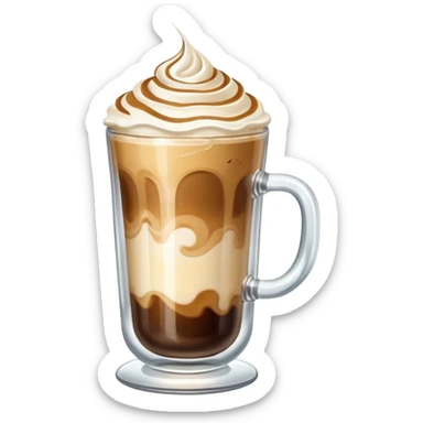 Cold vanilla coffee with foam sticker