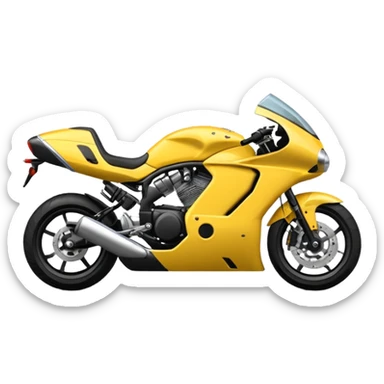 standard yellow motorcycle side view sticker
