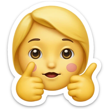 Shy emoji pointing fingers sticker