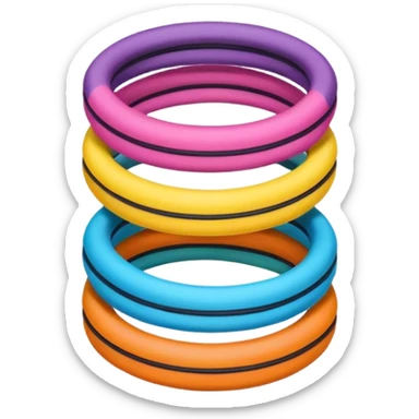 hair tie for tying hair，colourful，三根叠在一起，交错着叠 sticker