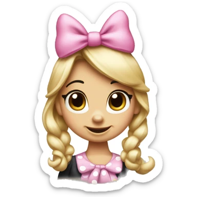 Minnie Mouse with a pink bow sticker