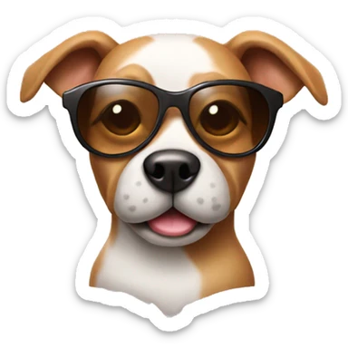 Dog with sunglasses and soy sauce  sticker