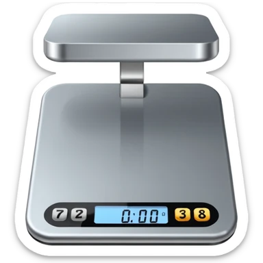 Weighing scale showing numbers sticker