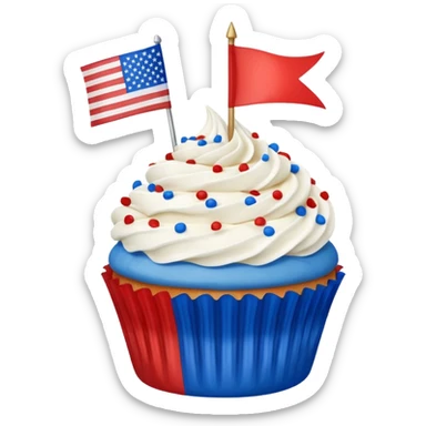 4th of july cupcake flag sticker
