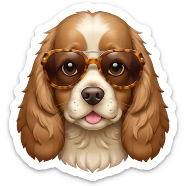 cocker spaniel wearing sunglasses sticker