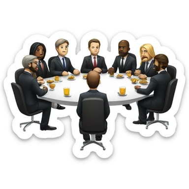 the last supper wearing suits in a modern office sticker