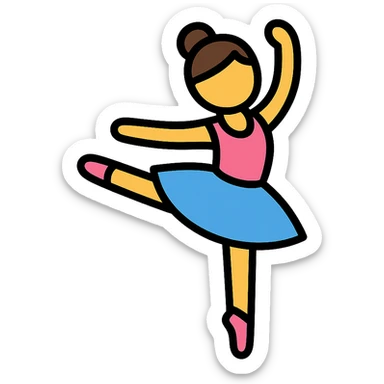color outline icon of a ballet dancing girl sticker