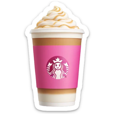 A Starbucks chai with pink on top sticker