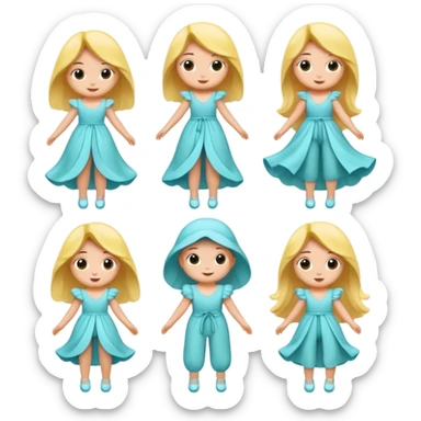 cartoon characters, flowy, fun sticker