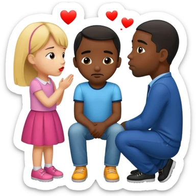 A 7-year-old girl gets bored while two black men are kissing. sticker