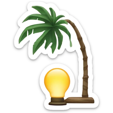 lamp and palm branch sticker