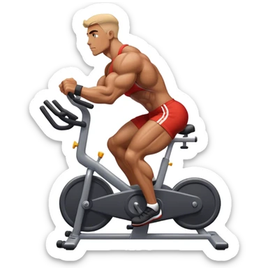bodybuilder stationary bike sticker