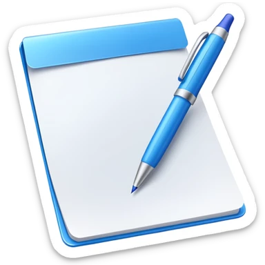 white paper and a blue colored pen sticker