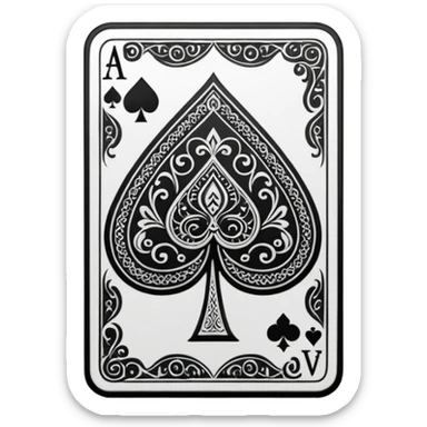 detail shot of card ace of spades sticker