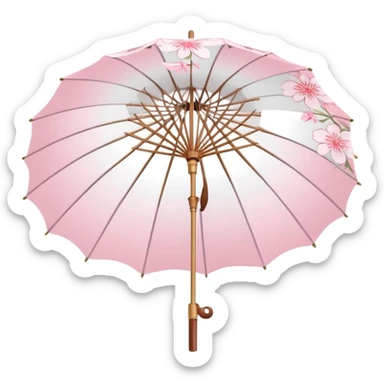 A beautiful pastel pink and white Sakura parasol  sticker