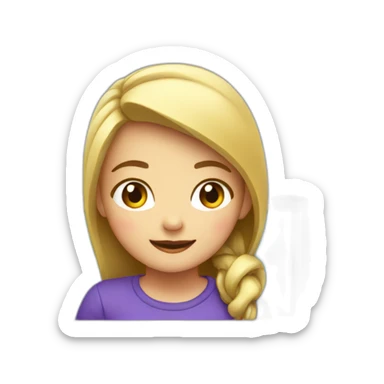 girl on monitor christmas sticker