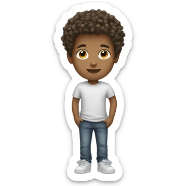 boy with fade and curly hair sticker