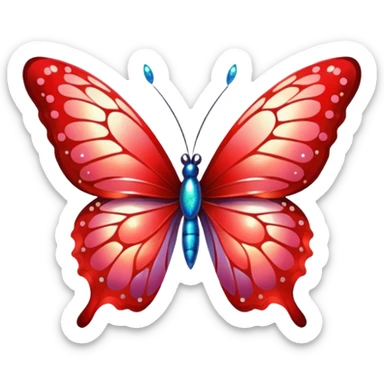 red glitter butterfly sticker
