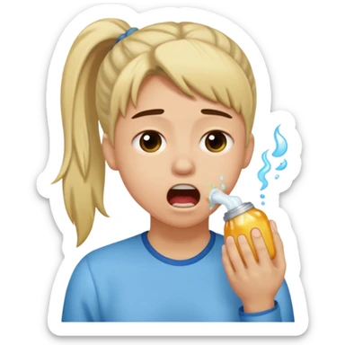 I want to have the regular puke emoji (this one :face_with_open_mouth_vomiting: ) but with a pony tail, like Ariana Grande sticker