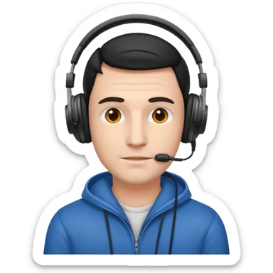 Man with over-ear headphones sticker