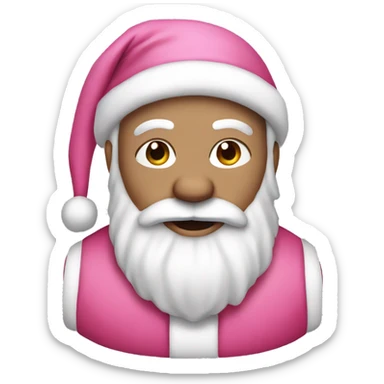 White skin coloured pink Santa sticker