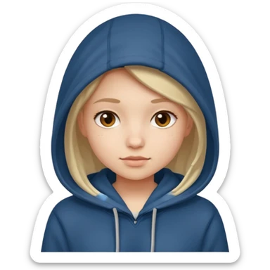 Girl waring a hoody sticker