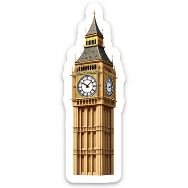Cinematic Realistic Big Ben Landmark Emoji, showcasing the historic clock tower in exquisite detail rendered with dynamic lighting and rich textures that highlight its timeless grandeur. sticker