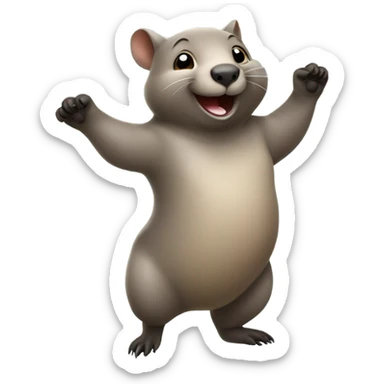 Wombat dancing sticker