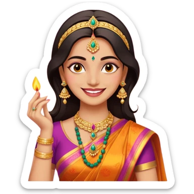 diwali woman sticker