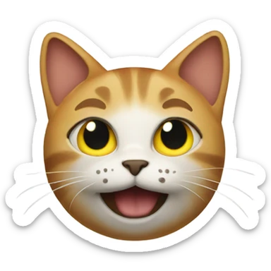 Cat with a SOS sign sticker