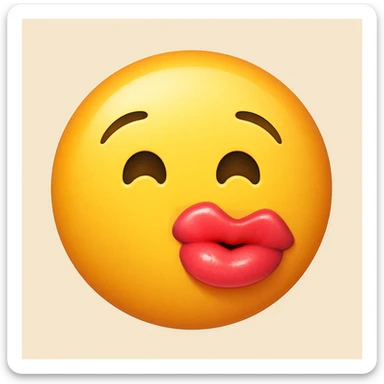 yellow face emoji with ombre lips sticker