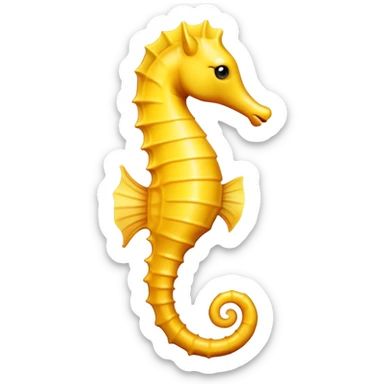 Yellow seahorse, no spikes sticker