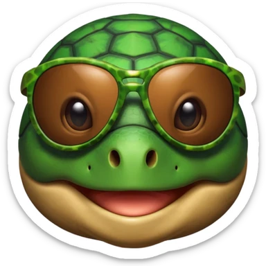 A turtle wearing sunglasses sticker