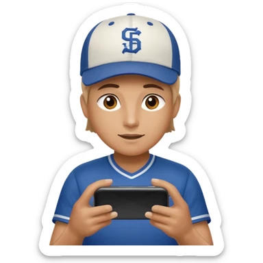 person making sports bet on phone sticker