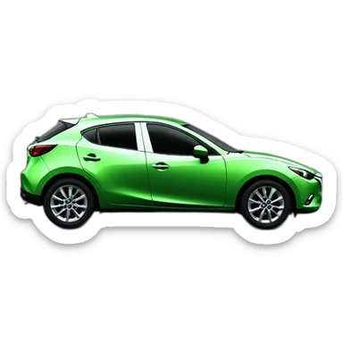 mazda sport 2 verde con 4 puertas con conductora afuera sticker