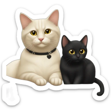 black cat hanging out with calcico cat sticker