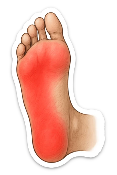 Piede con rossore sotto la pianta sticker