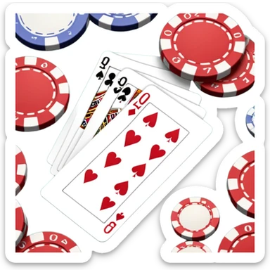 live casino with cards and chips sticker