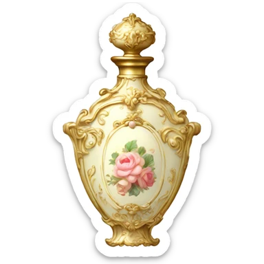 Vintage rococo perfume pale white sticker