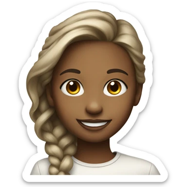 smiling girl in stylish portrait sticker