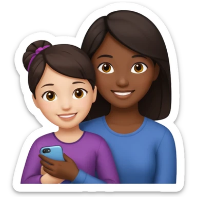 mads lady holds asian girl by the girl  sticker