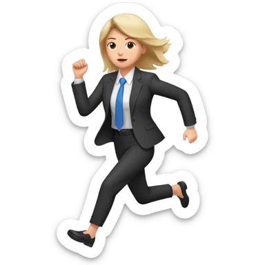 Late to work (female) sticker