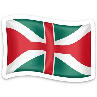 Una bandera del pais basko el rojo en forma de x y una cruz blanca el fondo rojo sticker