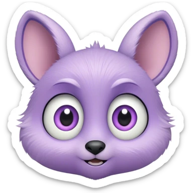 A creature with pastel purple fur and large pixar eyes and small ears sticker