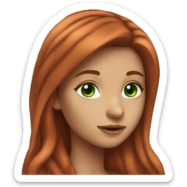 Pretty girl with green eyes and auburn hair sticker
