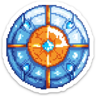 A blue crystal scrying orb with magical energy inside sticker