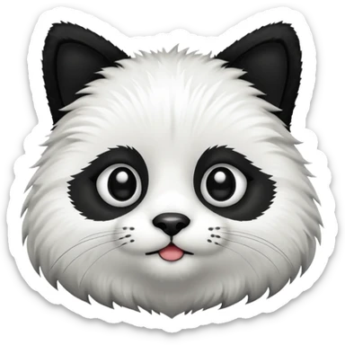 Cat with panda sticker