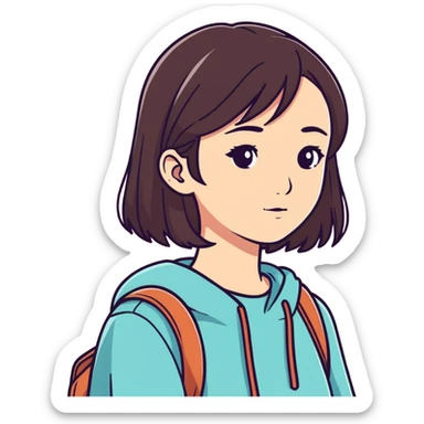 Brunette girl sticker